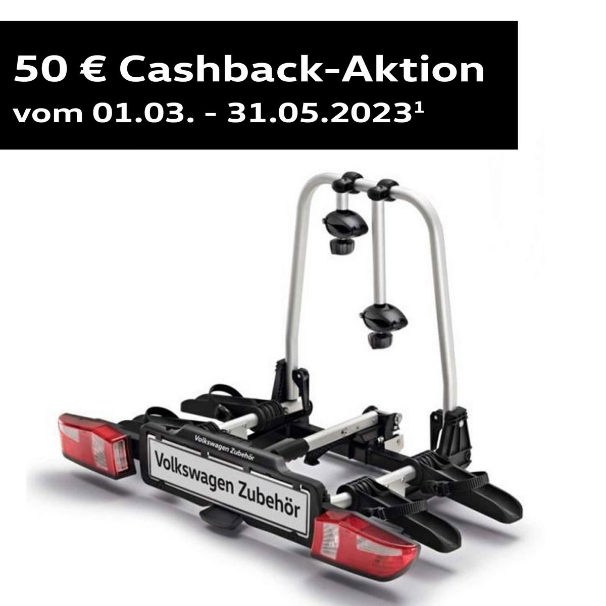 Volkswagen Fahrradträger Compact II für die Anhängervorrichtung für 2 Fahrräder faltbar | 50 € Cashback 