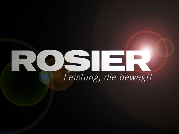 Rosier-Logo auf schwarzem Hintergrund