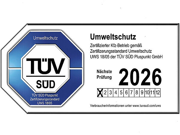 Umweltschutz - TÜV Siegel