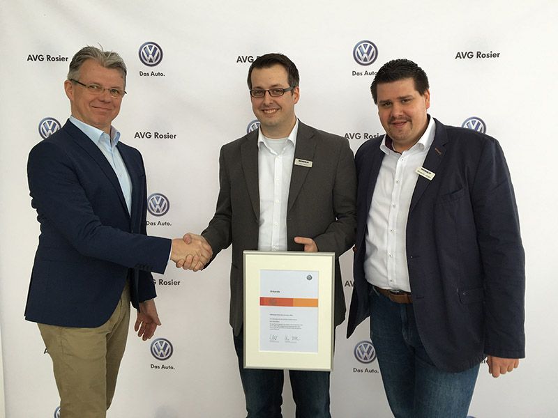 Auszeichnung Mark Nöhrn im VW Platin Club