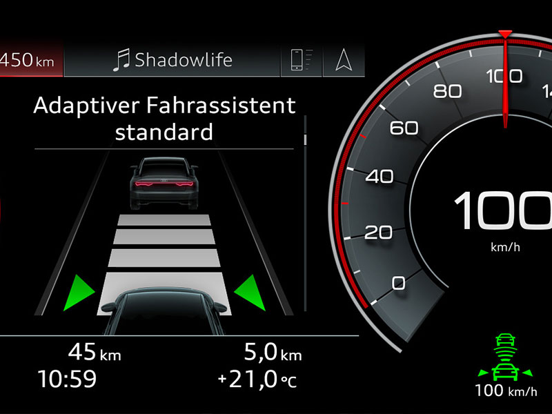 AUDI Q4 e-tron Einparkhilfe vorne optische Darstellung Nachrüstpaket