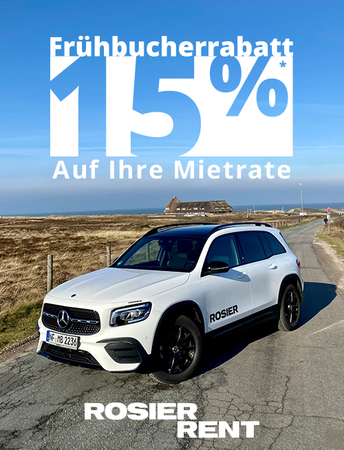 ROSIER Rent Frühbucher-Angebot; 15% Auf die Mietrate sichern.