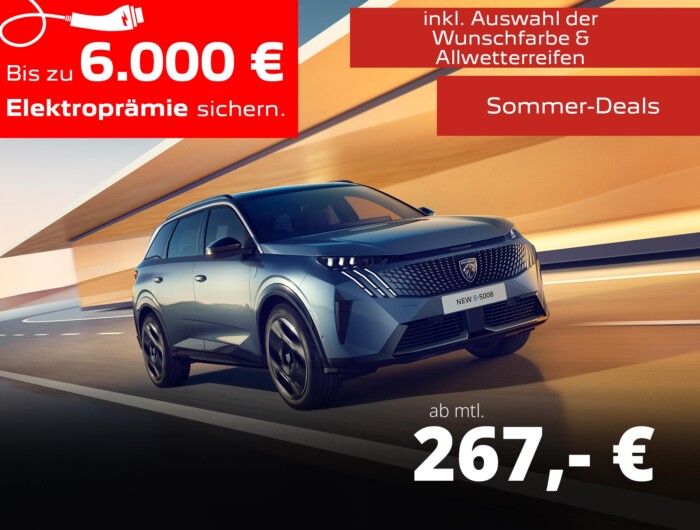PEUGEOT e-5008 Allure BUSINESS Elektromotor 210 ab 267 Euro/Monat im Privatkunden-Leasing mit Elektroförderung